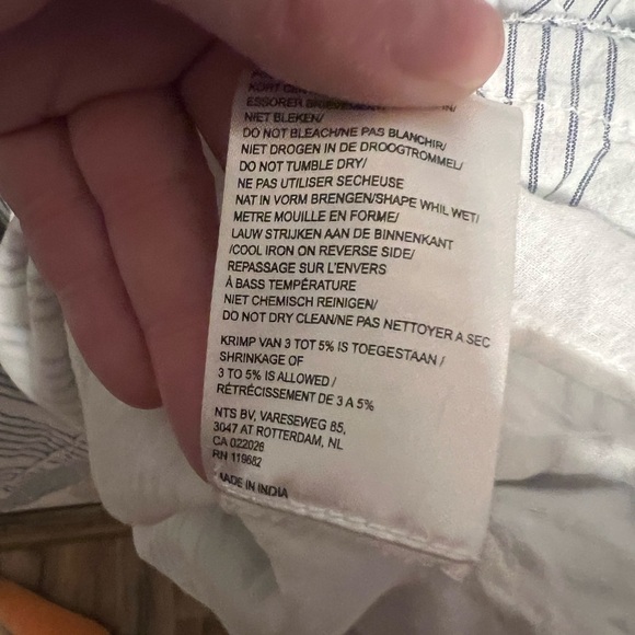 Not the same blue white pinstriped fit and flare ruffle sleeve dress whimsical - Picture 16 of 16